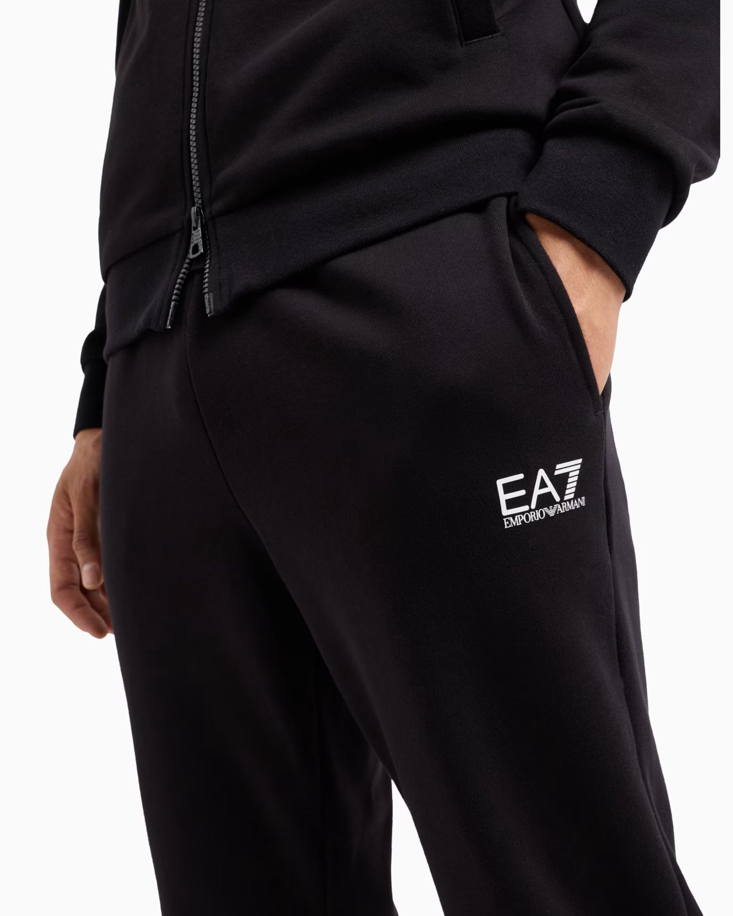 EA7 Tuta con cappuccio Core Identity in misto cotone