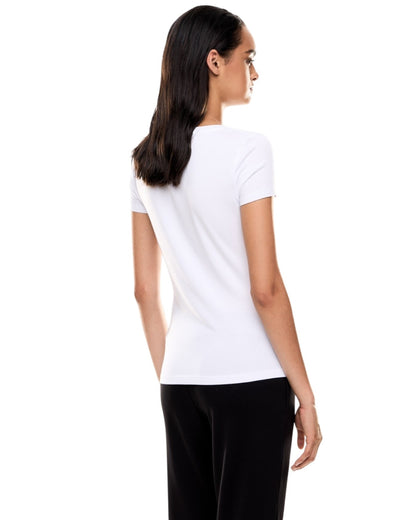 EA7 T-shirt girocollo Evolution in misto cotone e modal stretch