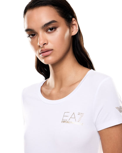 EA7 T-shirt girocollo Evolution in misto cotone e modal stretch