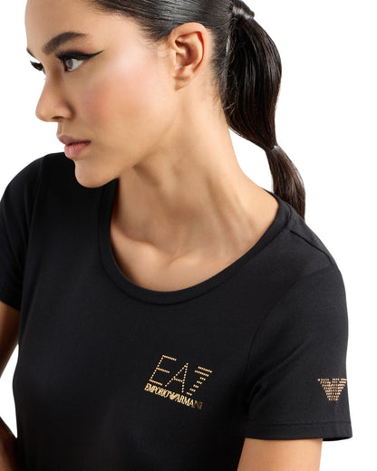 EA7 T-shirt girocollo Evolution in misto cotone e modal stretch