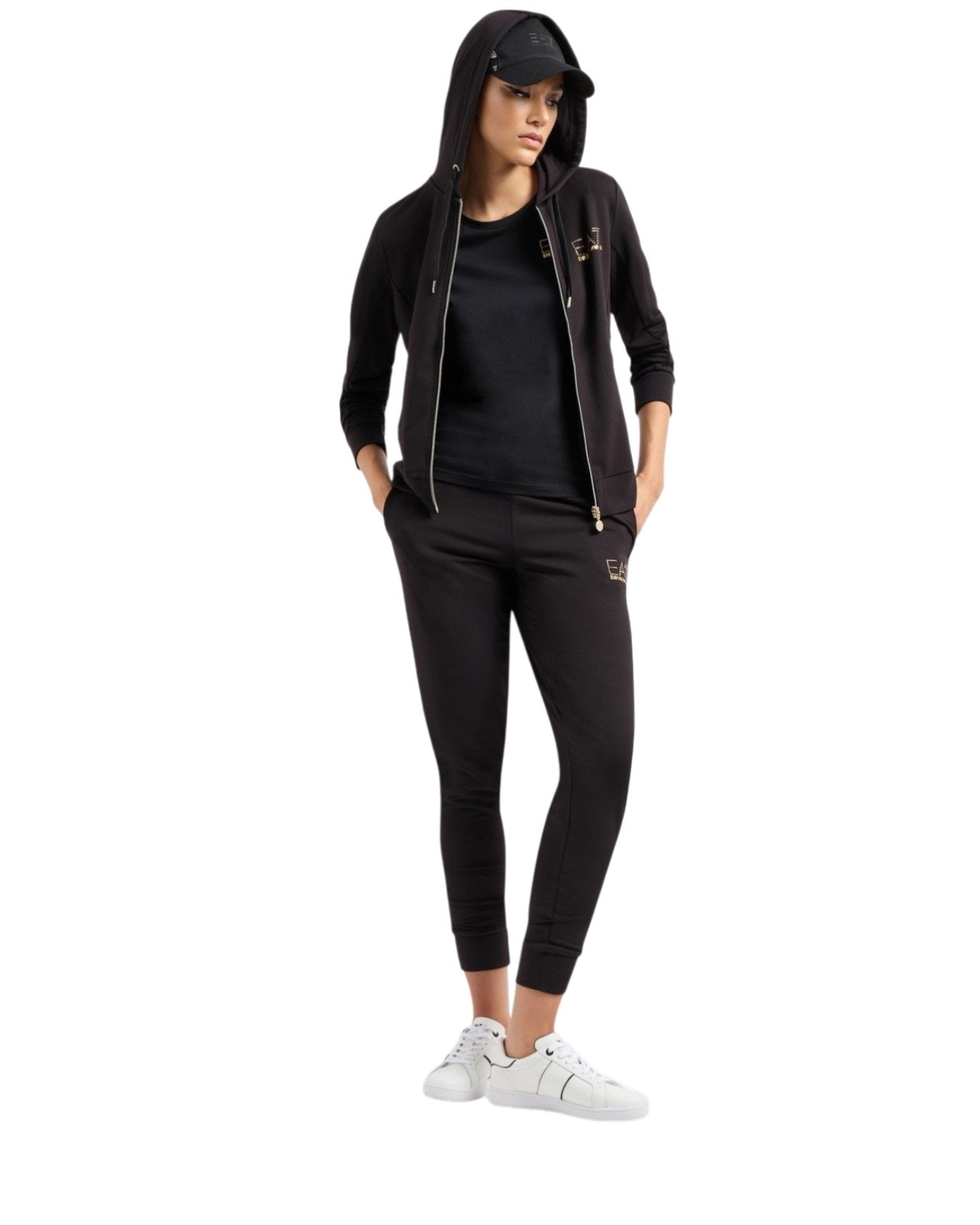 EA7 T-shirt girocollo Evolution in misto cotone e modal stretch