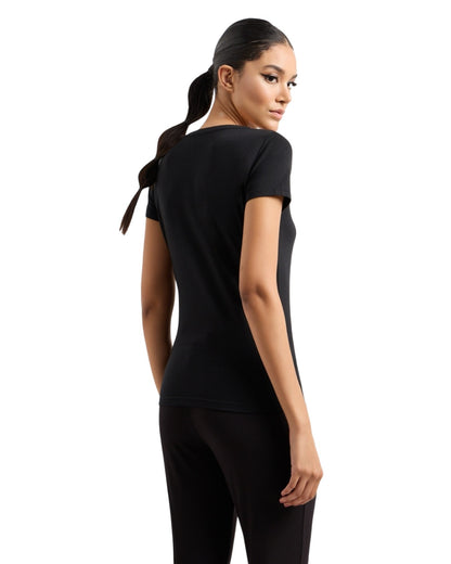 EA7 T-shirt girocollo Evolution in misto cotone e modal stretch