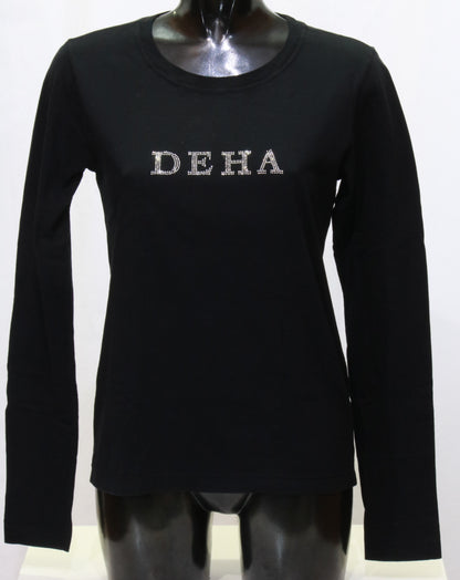 T-shirt manica lunga con scritta Deha