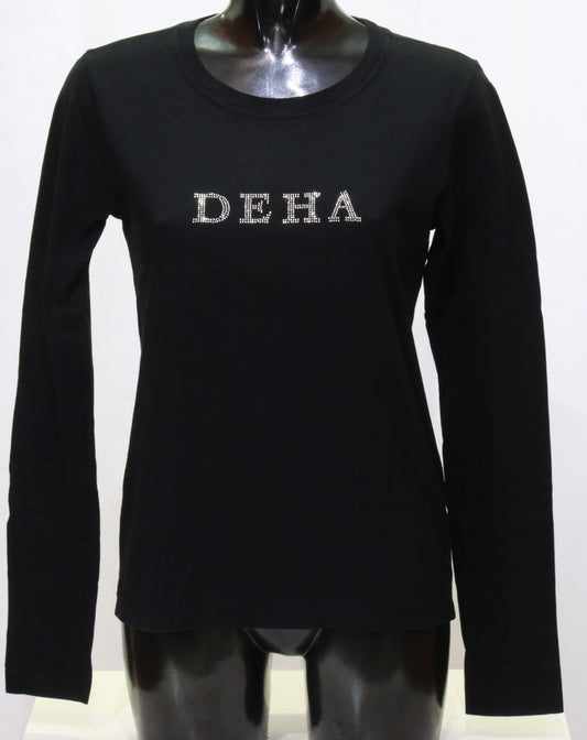 T-shirt manica lunga con scritta Deha
