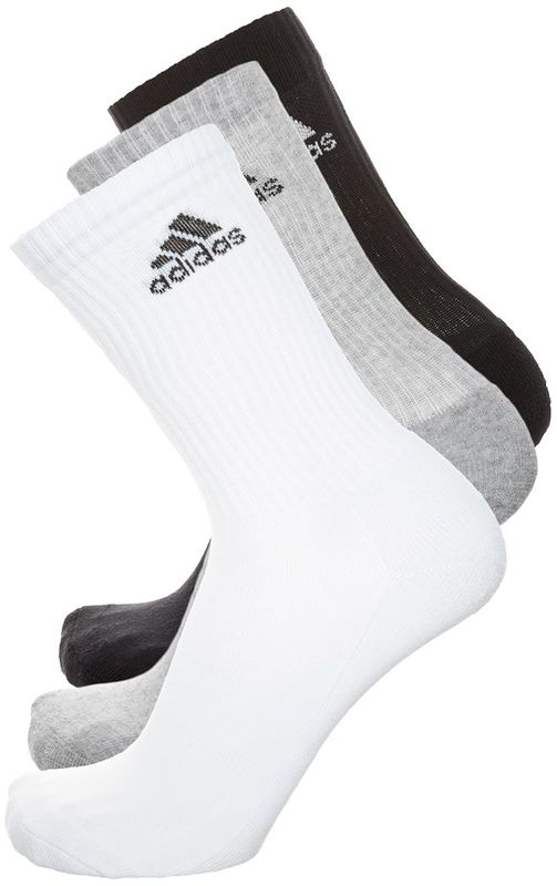 Adidas 3 paia di calze basse (Bianco/Nero/Grigio)
