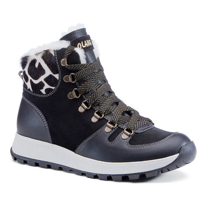 Scarpe con collarino in pelle cavallino fantasy, sottopiede antibatterico con isolamento termico -50
