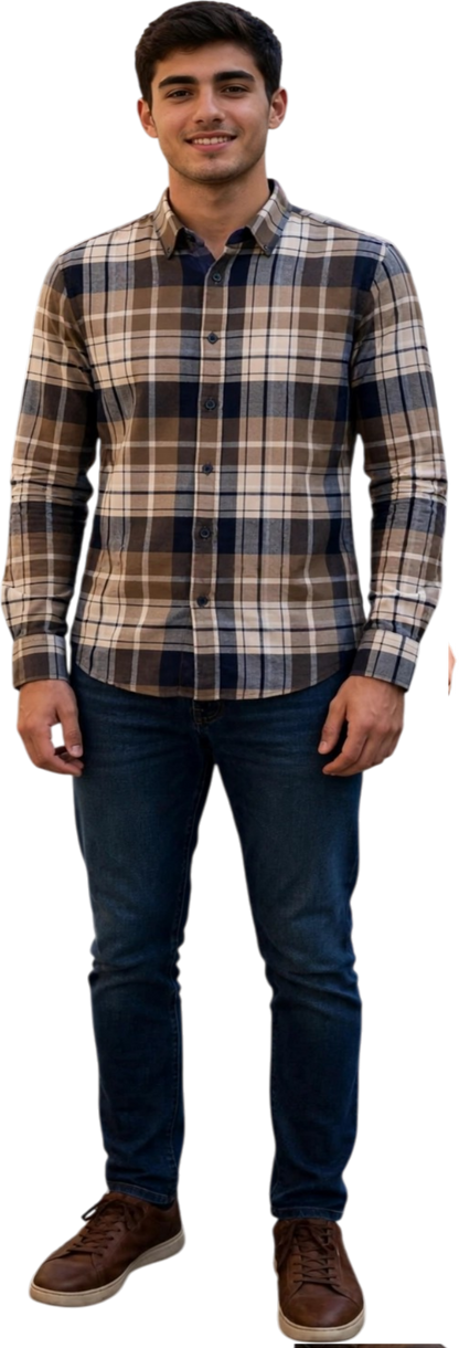 Yes-Zee camicia tipo fllanella da uomo