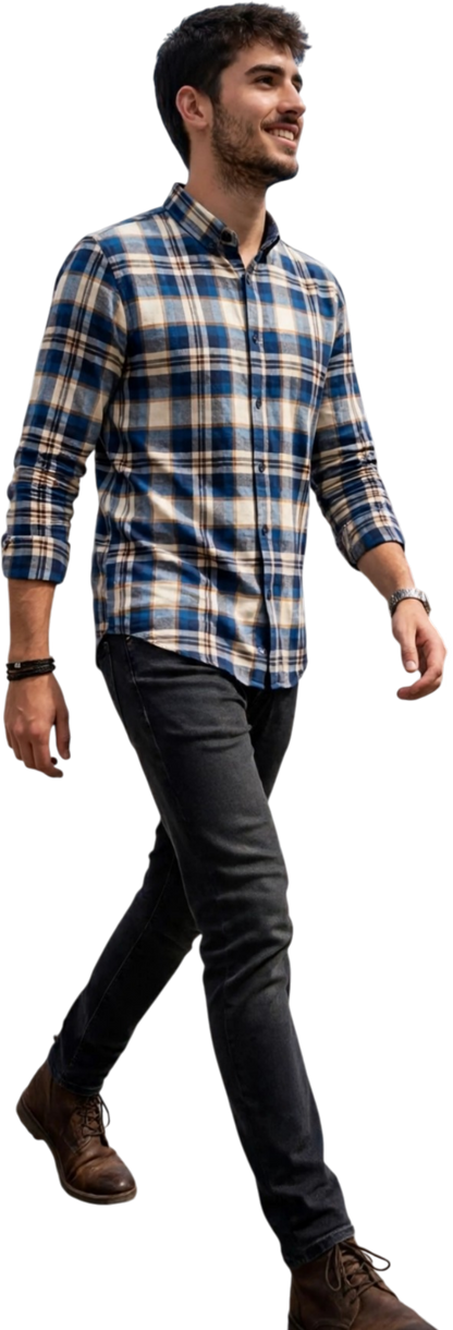 Yes-Zee camicia tipo fllanella da uomo