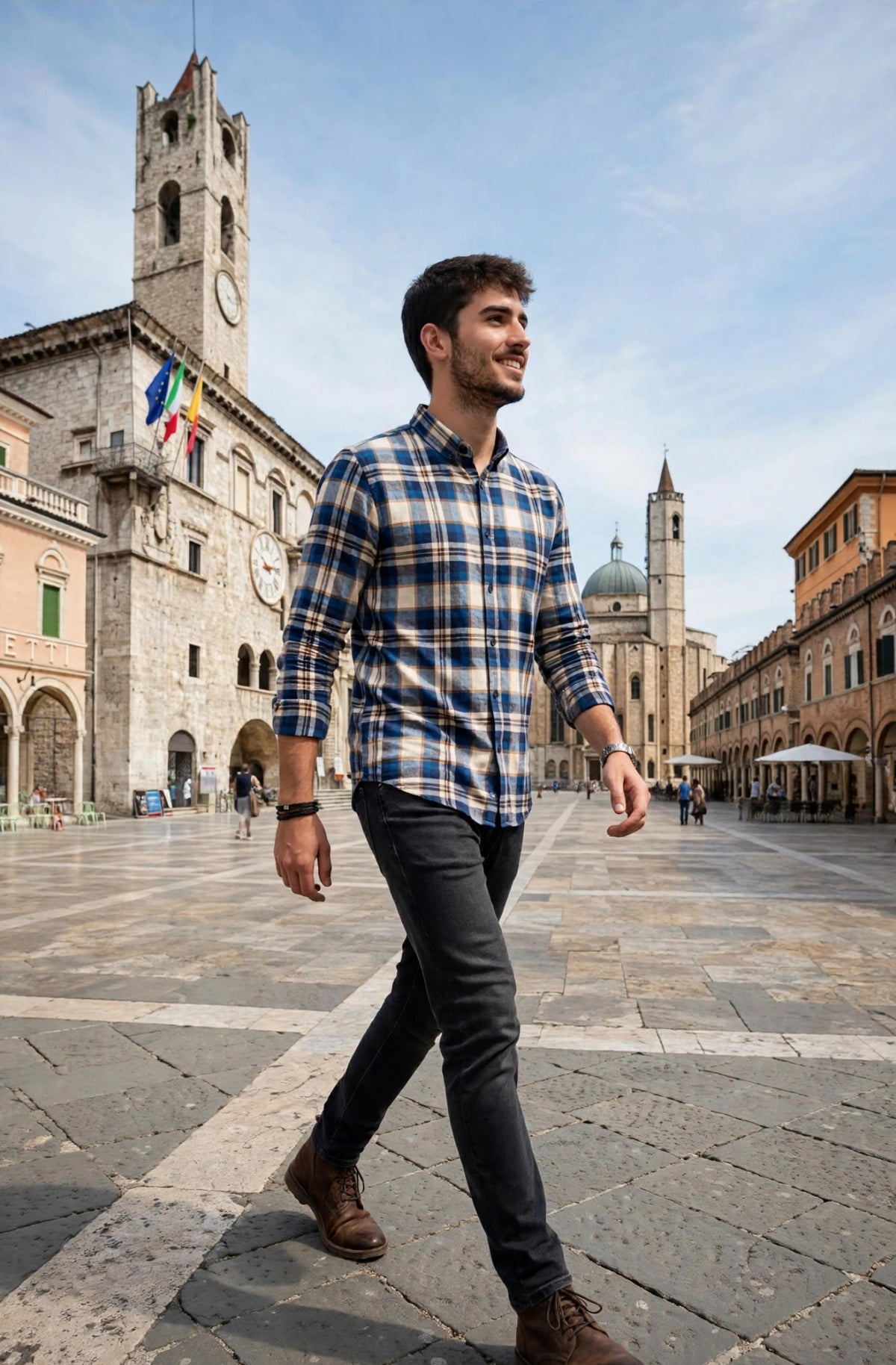 Yes-Zee camicia tipo fllanella da uomo