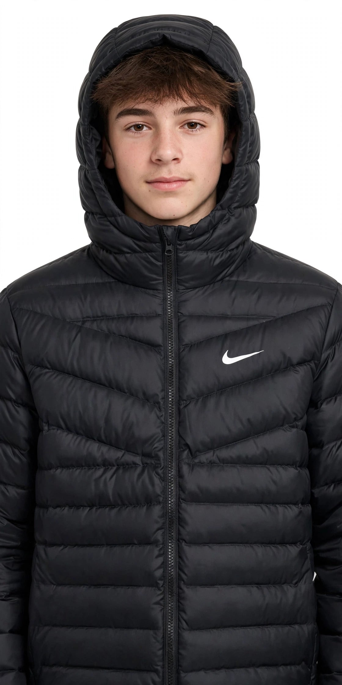 Nike piumino w nsw wr lt wt dwn jkt black/black/white