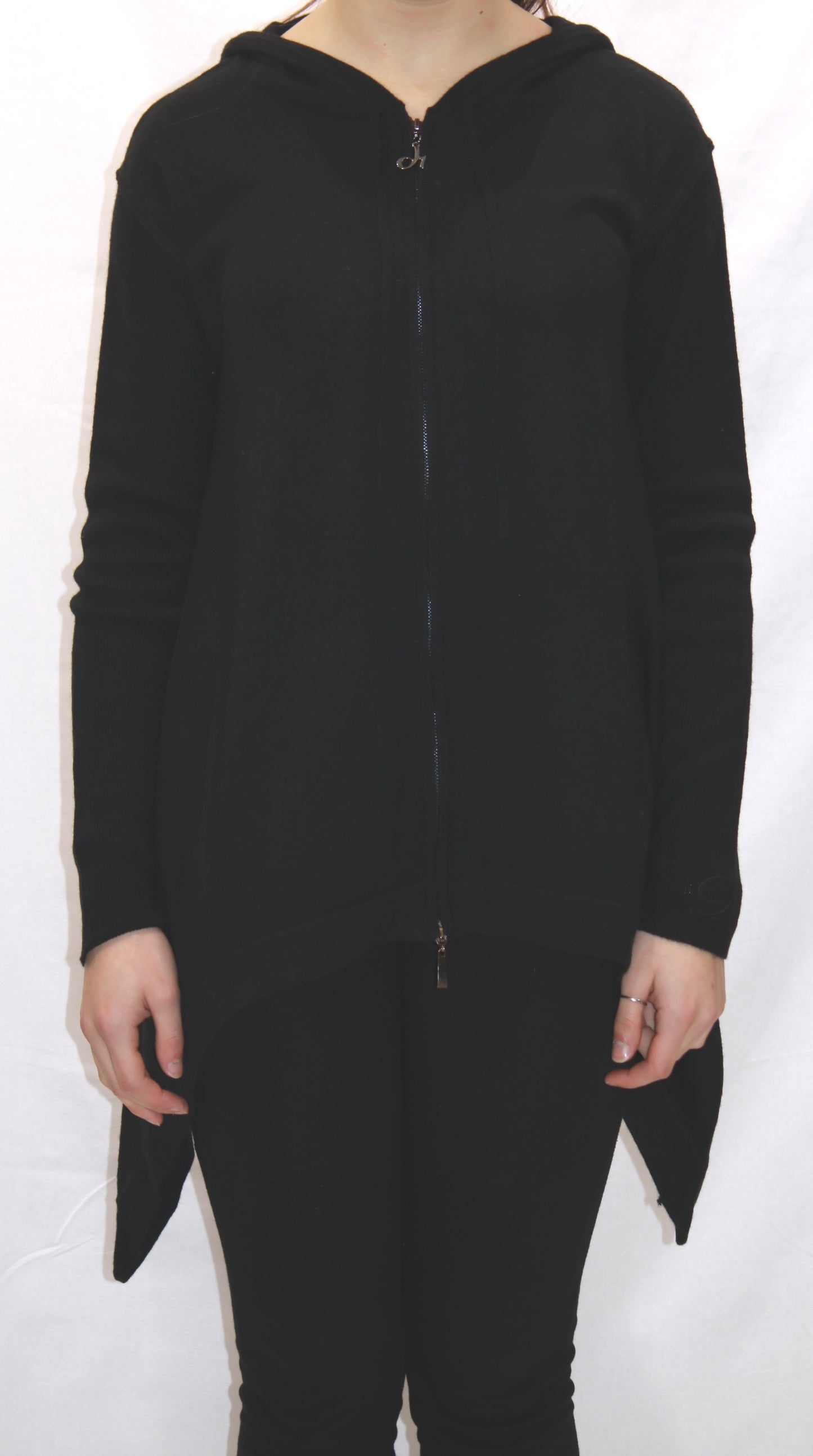 Maglia max con lampo e cappuccio