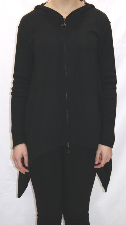 Maglia max con lampo e cappuccio
