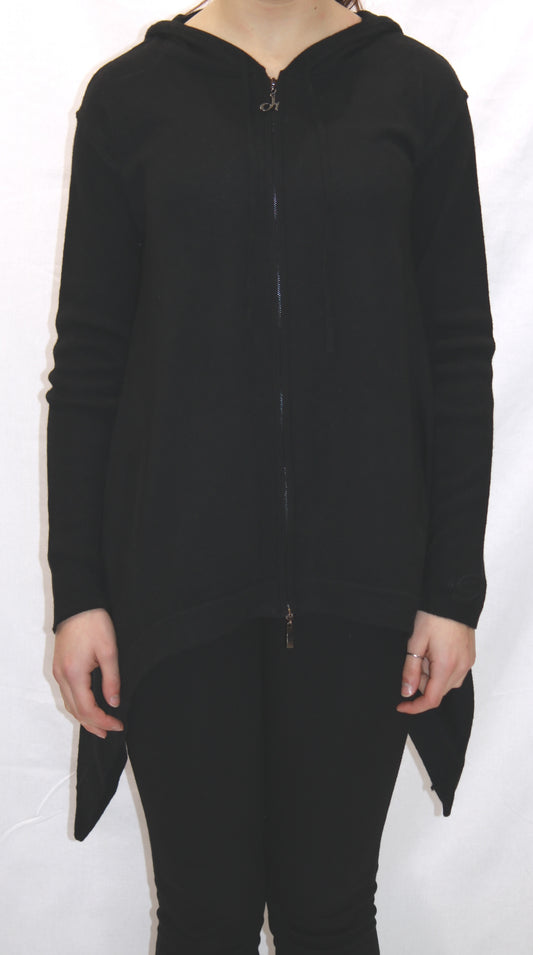 Maglia max con lampo e cappuccio