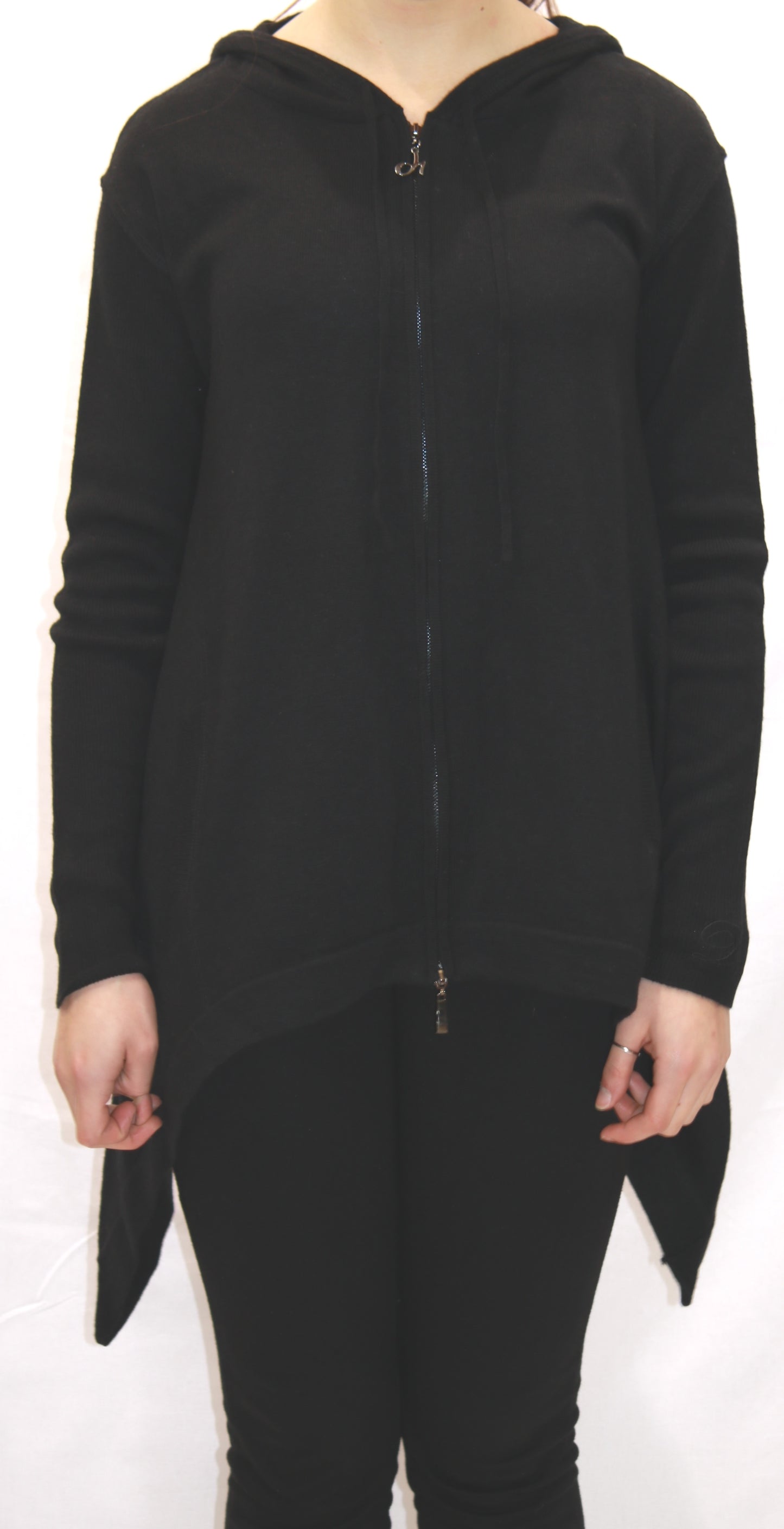 Maglia max con lampo e cappuccio