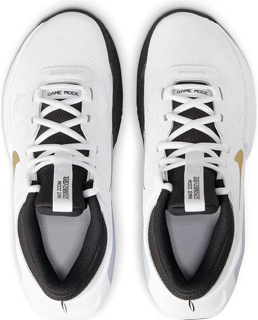 Nike Kids Air Zoom Crossover (Big Kid) Bianco/Oro metallizzato/Nero