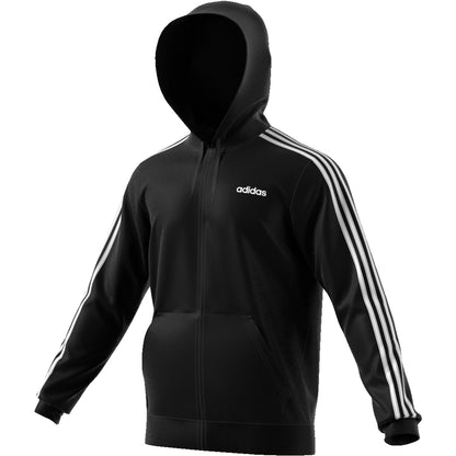adidas felpa zip lunga cappuccio con scritta piccola mod e 3s po