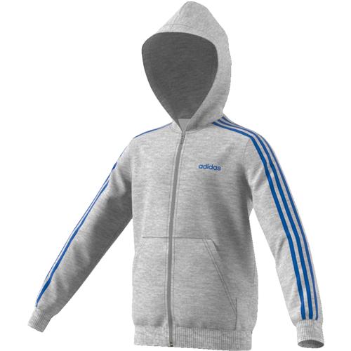 adidas felpa zip lunga cappuccio b.no 3-stripes  grigio