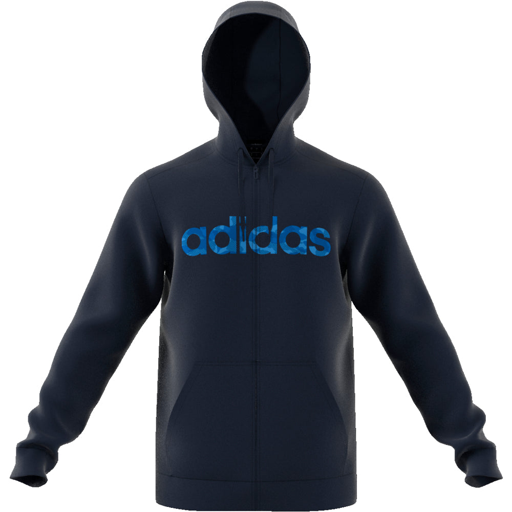 adidas felpa zip lunga cappuccio con scritta piccola mod e camo lin