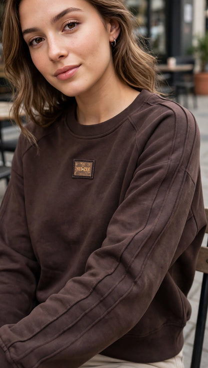 YES-ZEE felpa giro collo con patch