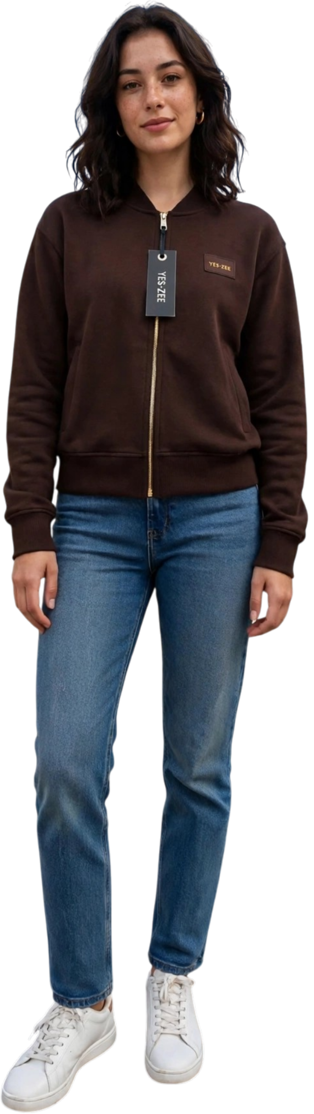 Yess-Zee felpa zip lunga in Modal