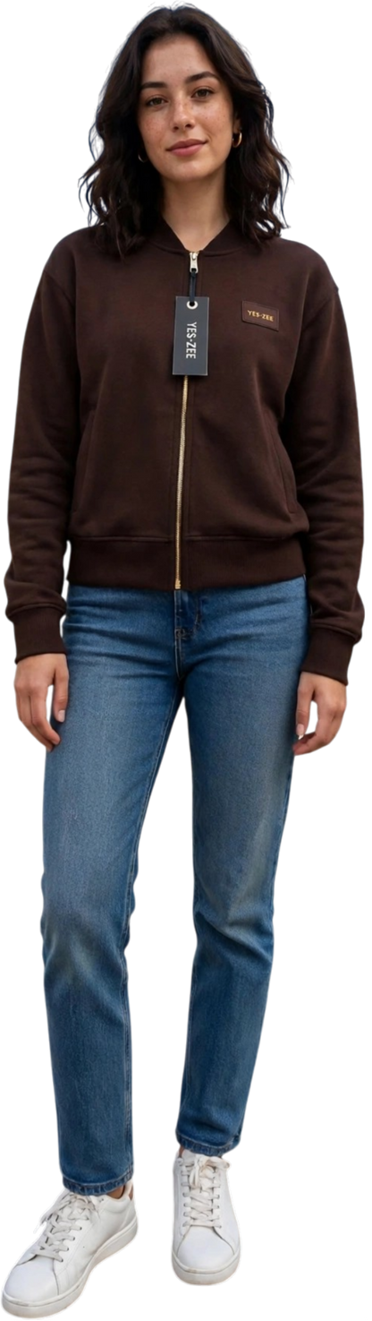 Yess-Zee felpa zip lunga in Modal