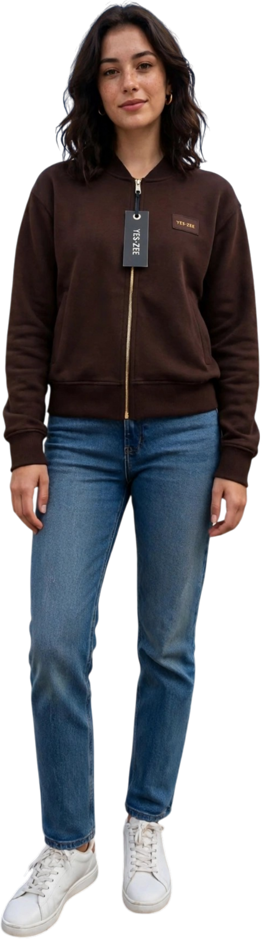Yess-Zee felpa zip lunga in Modal