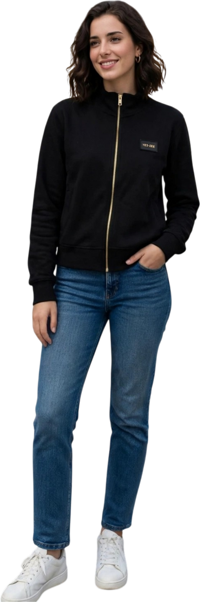 Yess-Zee felpa zip lunga in Modal