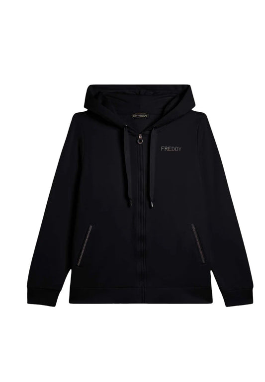 Freddy felpa zip lunga cappuccio
