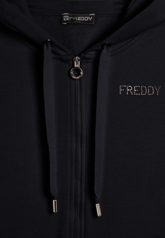 Freddy felpa zip lunga cappuccio