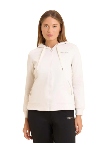 Freddy felpa zip lunga cappuccio