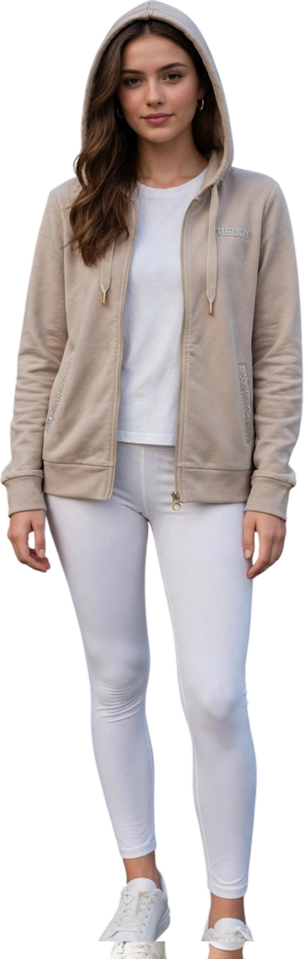 Freddy felpa zip lunga cappuccio in modal