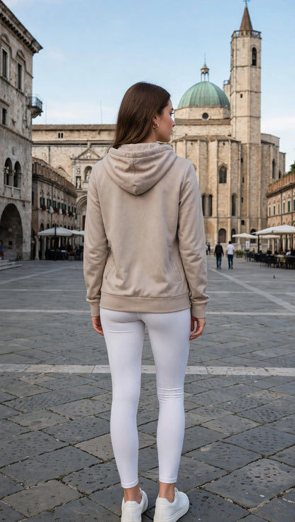 Freddy felpa zip lunga cappuccio in modal