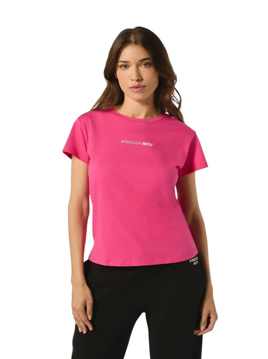 Freddy T-shirt donna girocollo in jersey con piccola stampa
