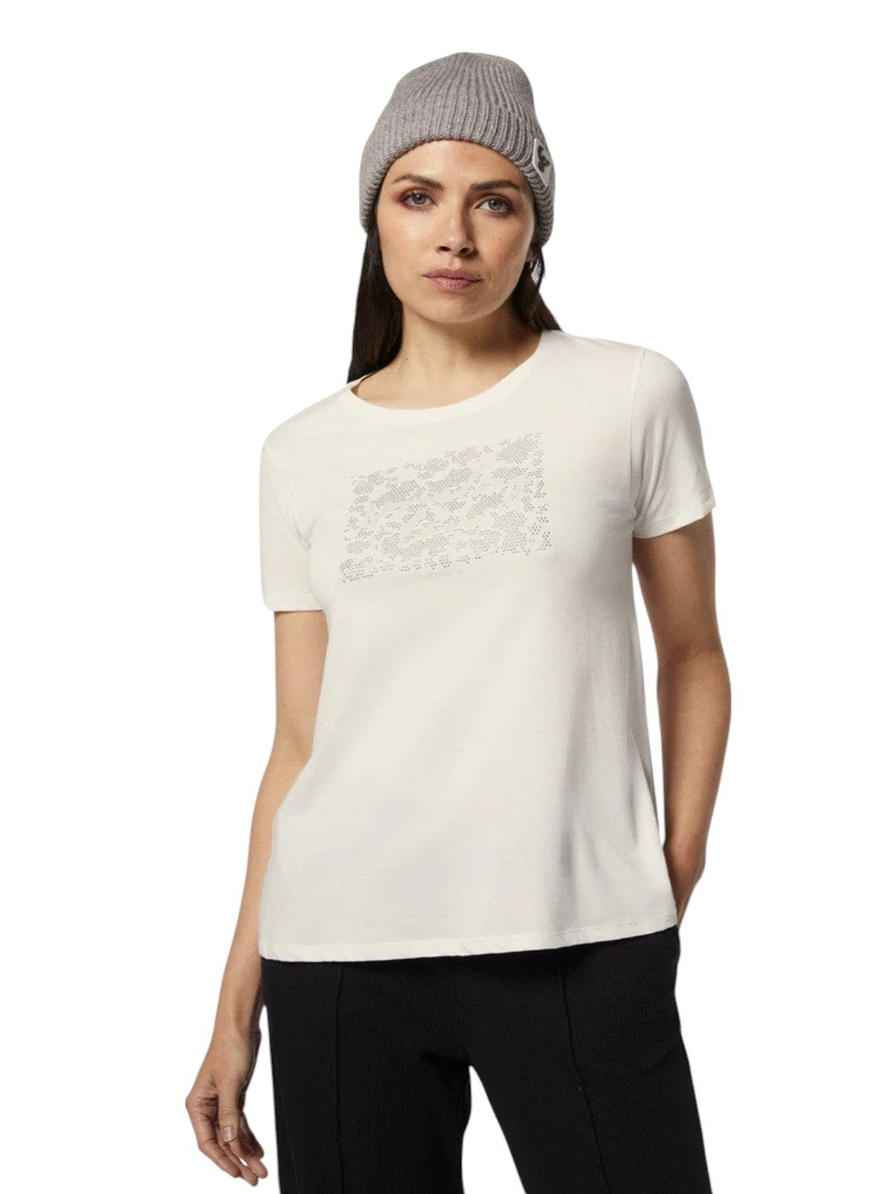 Freddy T-shirt donna comfort fit con grafica composta da strass