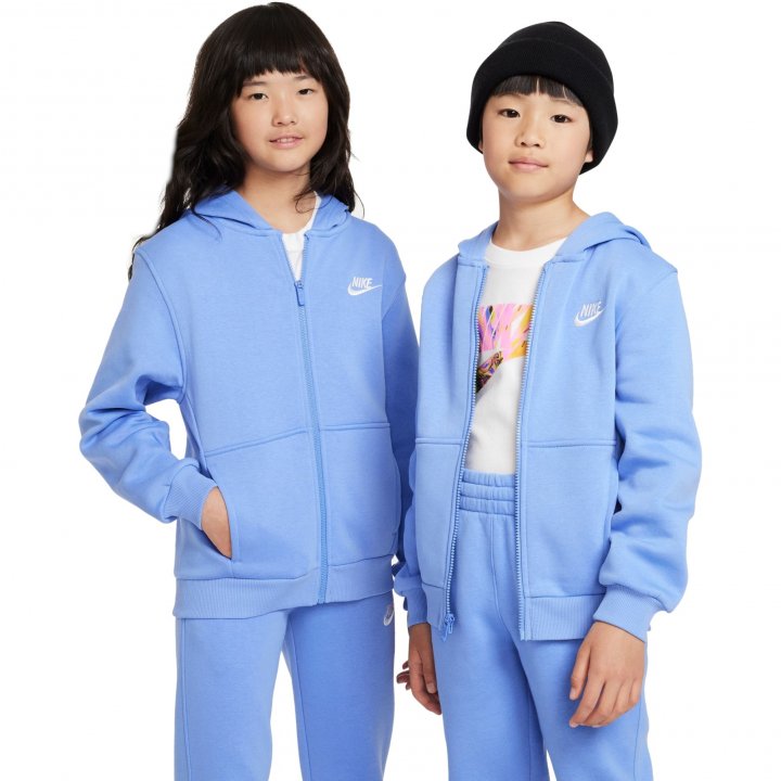Nike felpa zip lunga cappuccio logo piccolo