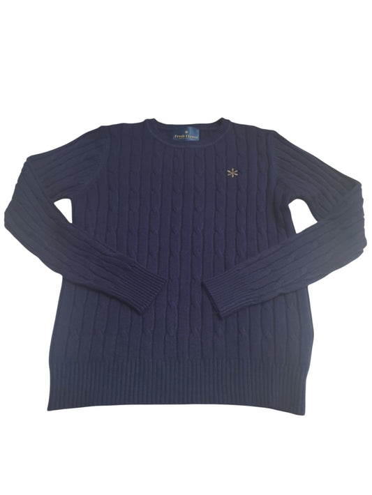 Fresh Flawer maglia in lana giro collo con treccia