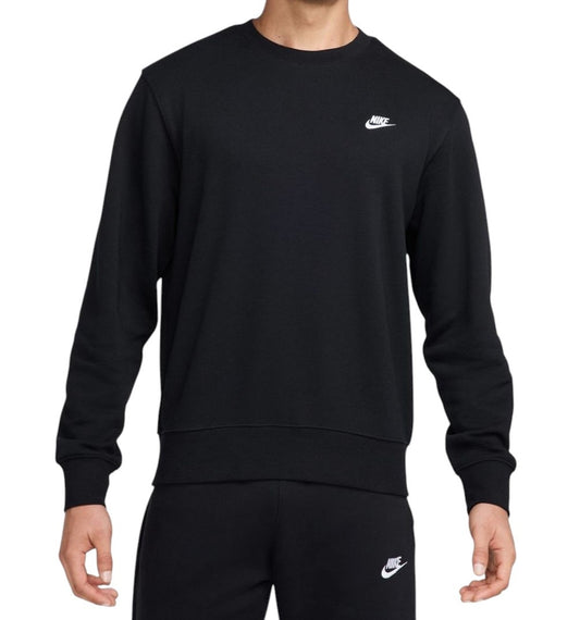 Nike felpa giro collo garzata club logo piccolo