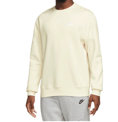 Nike felpa giro collo garzata club logo piccolo