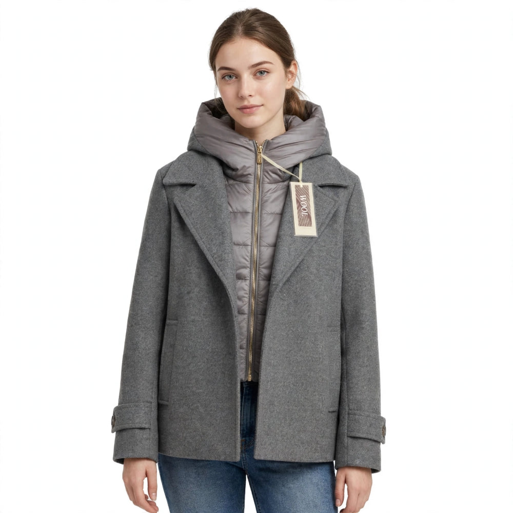 YES-ZEE Cappottino in lama con cappuccio staccabile