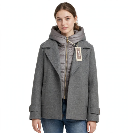 YES-ZEE Cappottino in lama con cappuccio staccabile