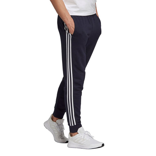 Adidas pantalone felpa con polsino e bande laterali m m 3s ft tc pt legink/white