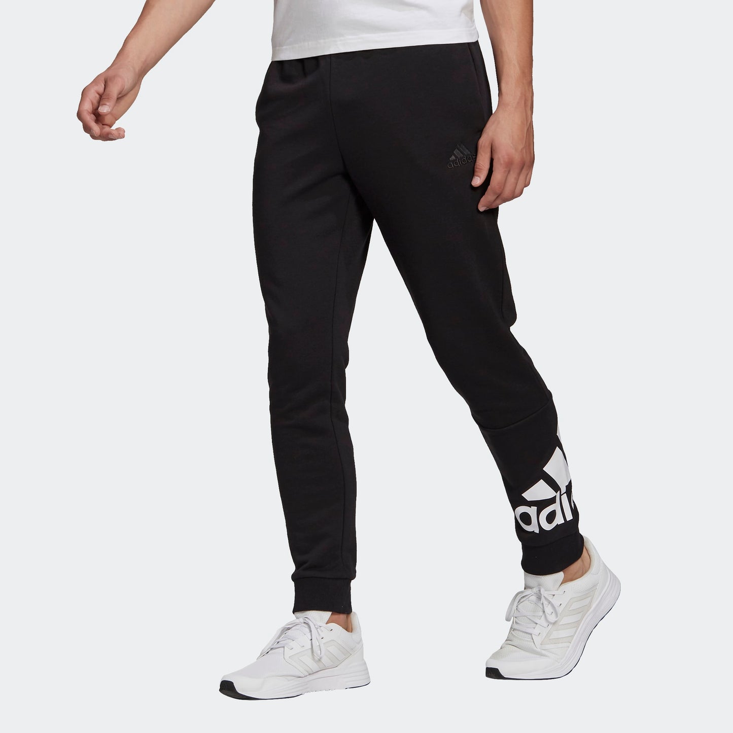 Adidas pantalone felpa garzata m bl ft pt black/white