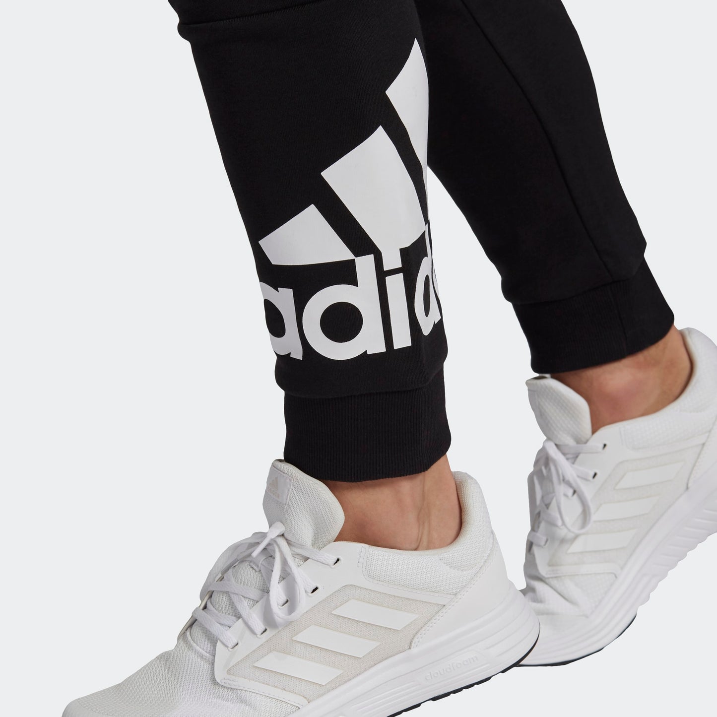 Adidas pantalone felpa garzata m bl ft pt black/white