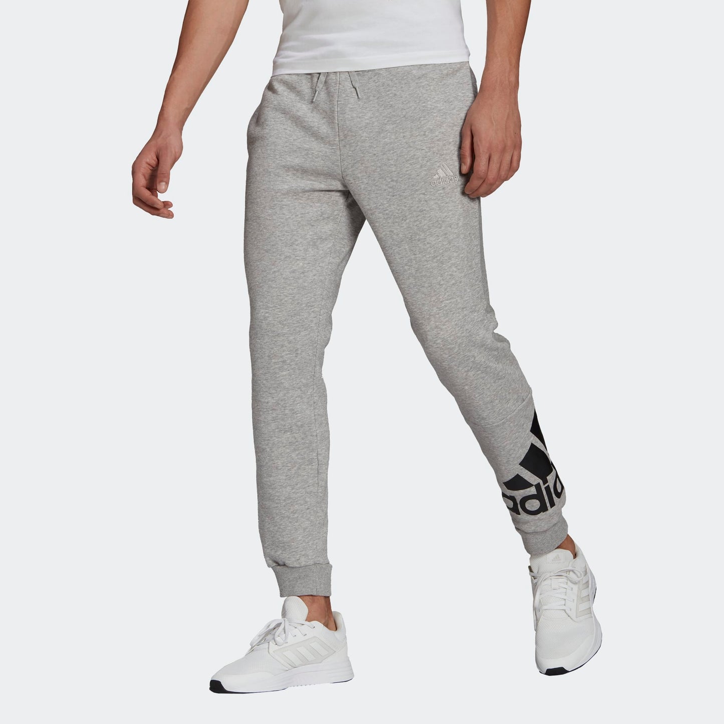 Adidas pantalone felpa con polsino m bl fl pt mgreyh/black