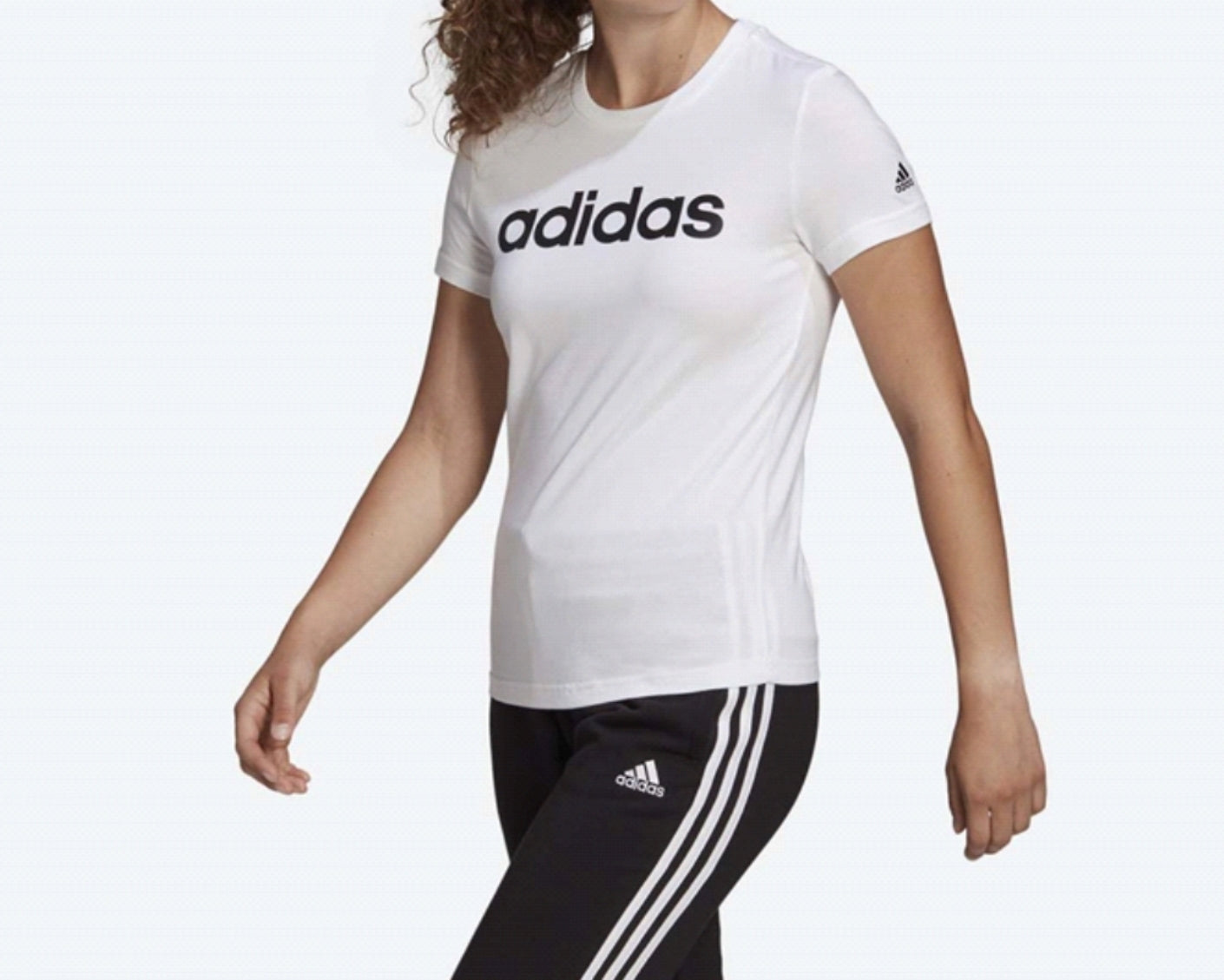 Adidas t-shirt giro collo w lin t white/black