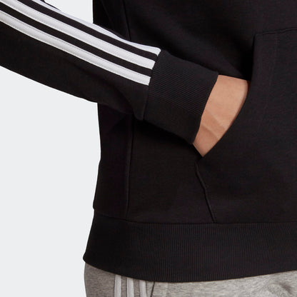 Adidas felpa zip lunga cappuccio w 3s ft fz hd black/white