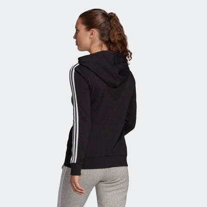 Adidas felpa zip lunga cappuccio w 3s ft fz hd black/white