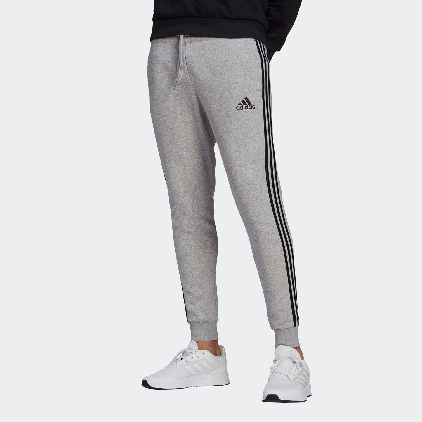 Adidas pantalone felpa con polsino e 3str m 3s fl f pt mgreyh/black