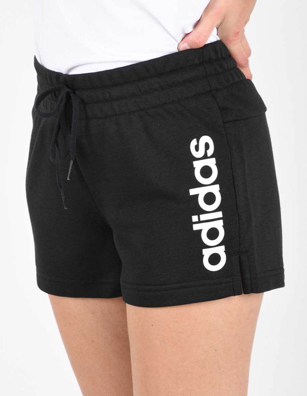 Adidas bermuda felpa leggera donna w lin ft sho black/bianco