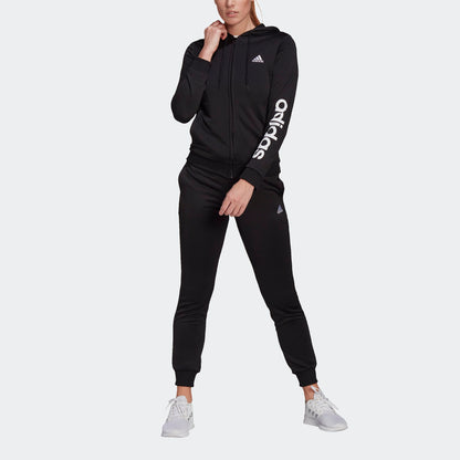 Adidas tuta zip lunga w lin ft ts black/white